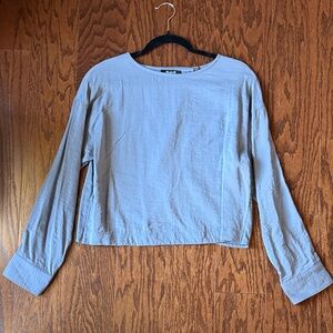 Madewell Light Gray Long Sleeve Blouse